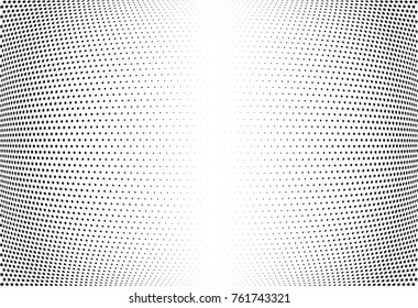 Abstract halftone wave dotted background. Futuristic twisted grunge pattern, star.  Vector modern optical pop art texture for posters, postcard, grunge cover, labels, vintage sticker mock-up layout