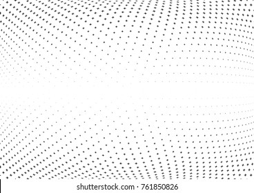 Abstract halftone wave dotted background. Futuristic twisted grunge pattern, star.  Vector modern optical pop art texture for posters, postcard, grunge cover, labels, vintage sticker mock-up layout