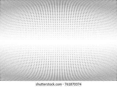 Abstract halftone wave dotted background. Futuristic twisted grunge pattern, star.  Vector modern optical pop art texture for posters, postcard, grunge cover, labels, vintage sticker mock-up layout