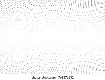 Abstract halftone wave dotted background. Futuristic twisted grunge pattern, star.  Vector modern optical pop art texture for posters, postcard, grunge cover, labels, vintage sticker mock-up layout