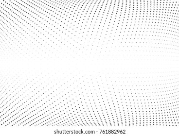 Abstract halftone wave dotted background. Futuristic twisted grunge pattern, star.  Vector modern optical pop art texture for posters, postcard, grunge cover, labels, vintage sticker mock-up layout