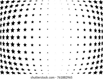 Abstract halftone wave dotted background. Futuristic twisted grunge pattern, star.  Vector modern optical pop art texture for posters, postcard, grunge cover, labels, vintage sticker mock-up layout
