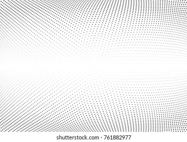 Abstract halftone wave dotted background. Futuristic twisted grunge pattern, star.  Vector modern optical pop art texture for posters, postcard, grunge cover, labels, vintage sticker mock-up layout