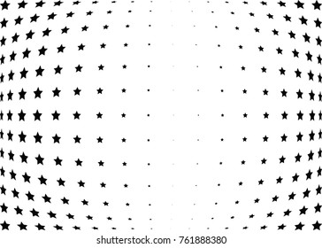 Abstract halftone wave dotted background. Futuristic twisted grunge pattern, star.  Vector modern optical pop art texture for posters, postcard, grunge cover, labels, vintage sticker mock-up layout