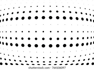 Abstract halftone wave dotted background. Futuristic twisted grunge pattern, dot, circles.  Vector modern optical pop art texture for posters, business cards, cover, labels mock-up, stickers layout