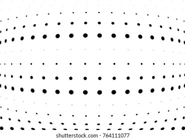 Abstract halftone wave dotted background. Futuristic twisted grunge pattern, dot, circles.  Vector modern optical pop art texture for posters, business cards, cover, labels mock-up, stickers layout