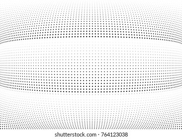 Abstract halftone wave dotted background. Futuristic twisted grunge pattern, dot, circles.  Vector modern optical pop art texture for posters, business cards, cover, labels mock-up, stickers layout