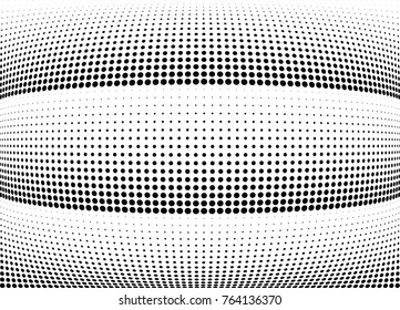 Abstract halftone wave dotted background. Futuristic twisted grunge pattern, dot, circles.  Vector modern optical pop art texture for posters, business cards, cover, labels mock-up, stickers layout