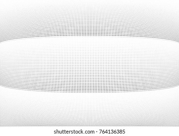 Abstract halftone wave dotted background. Futuristic twisted grunge pattern, dot, circles.  Vector modern optical pop art texture for posters, business cards, cover, labels mock-up, stickers layout