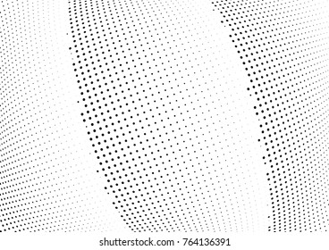 Abstract halftone wave dotted background. Futuristic twisted grunge pattern, dot, circles.  Vector modern optical pop art texture for posters, business cards, cover, labels mock-up, stickers layout