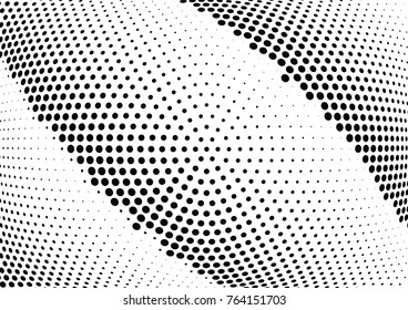Abstract halftone wave dotted background. Futuristic twisted grunge pattern, dot, circles.  Vector modern optical pop art texture for posters, business cards, cover, labels mock-up, stickers layout