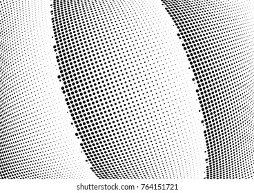 Abstract halftone wave dotted background. Futuristic twisted grunge pattern, dot, circles.  Vector modern optical pop art texture for posters, business cards, cover, labels mock-up, stickers layout