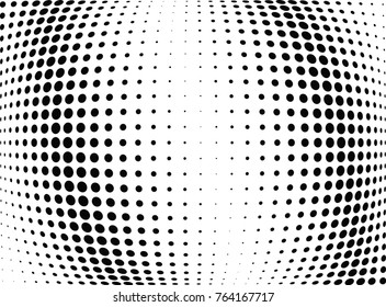 Abstract halftone wave dotted background. Futuristic twisted grunge pattern, dot, circles.  Vector modern optical pop art texture for posters, business cards, cover, labels mock-up, stickers layout