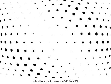 Abstract halftone wave dotted background. Futuristic twisted grunge pattern, dot, circles.  Vector modern optical pop art texture for posters, business cards, cover, labels mock-up, stickers layout
