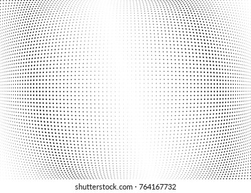 Abstract halftone wave dotted background. Futuristic twisted grunge pattern, dot, circles.  Vector modern optical pop art texture for posters, business cards, cover, labels mock-up, stickers layout