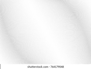 Abstract halftone wave dotted background. Futuristic twisted grunge pattern, dot, circles.  Vector modern optical pop art texture for posters, business cards, cover, labels mock-up, stickers layout