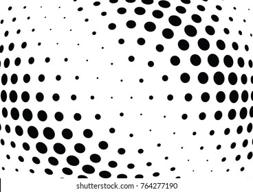 Abstract halftone wave dotted background. Futuristic twisted grunge pattern, dot, circles.  Vector modern optical pop art texture for posters, business cards, cover, labels mock-up, stickers layout