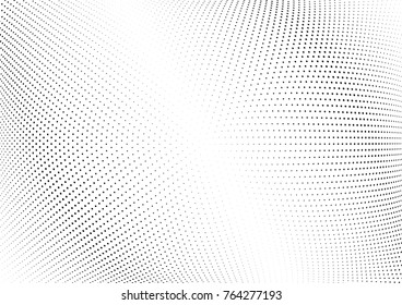 Abstract halftone wave dotted background. Futuristic twisted grunge pattern, dot, circles.  Vector modern optical pop art texture for posters, business cards, cover, labels mock-up, stickers layout