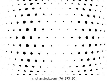 Abstract halftone wave dotted background. Futuristic twisted grunge pattern, dot, circles.  Vector modern optical pop art texture for posters, business cards, cover, labels mock-up, stickers layout
