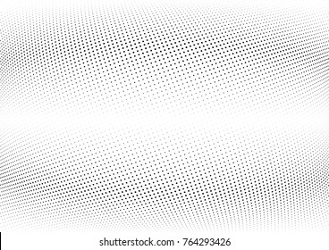 Abstract halftone wave dotted background. Futuristic twisted grunge pattern, dot, circles.  Vector modern optical pop art texture for posters, business cards, cover, labels mock-up, stickers layout