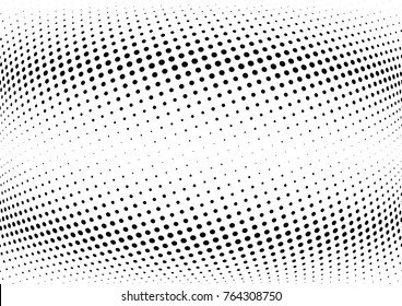 Abstract halftone wave dotted background. Futuristic twisted grunge pattern, dot, circles.  Vector modern optical pop art texture for posters, business cards, cover, labels mock-up, stickers layout