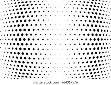 Abstract halftone wave dotted background. Futuristic twisted grunge pattern, dot, circles.  Vector modern optical pop art texture for posters, business cards, cover, labels mock-up, stickers layout
