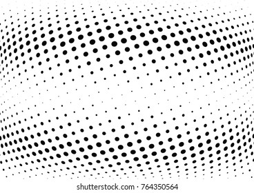 Abstract halftone wave dotted background. Futuristic twisted grunge pattern, dot, circles.  Vector modern optical pop art texture for posters, business cards, cover, labels mock-up, stickers layout