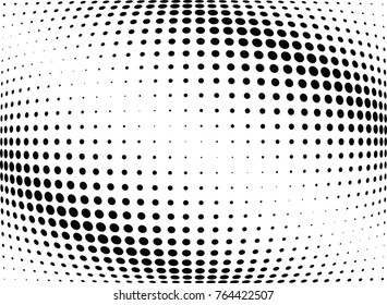 Abstract halftone wave dotted background. Futuristic twisted grunge pattern, dot, circles.  Vector modern optical pop art texture for posters, business cards, cover, labels mock-up, stickers layout
