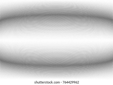 Abstract halftone wave dotted background. Futuristic twisted grunge pattern, dot, circles.  Vector modern optical pop art texture for posters, business cards, cover, labels mock-up, stickers layout