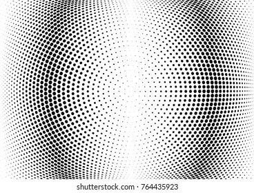Abstract halftone wave dotted background. Futuristic twisted grunge pattern, dot, circles.  Vector modern optical pop art texture for posters, business cards, cover, labels mock-up, stickers layout