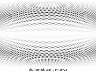 Abstract halftone wave dotted background. Futuristic twisted grunge pattern, dot, circles.  Vector modern optical pop art texture for posters, business cards, cover, labels mock-up, stickers layout