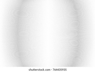 Abstract halftone wave dotted background. Futuristic twisted grunge pattern, dot, circles.  Vector modern optical pop art texture for posters, business cards, cover, labels mock-up, stickers layout