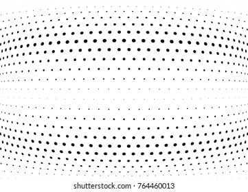 Abstract halftone wave dotted background. Futuristic twisted grunge pattern, dot, circles.  Vector modern optical pop art texture for posters, business cards, cover, labels mock-up, stickers layout