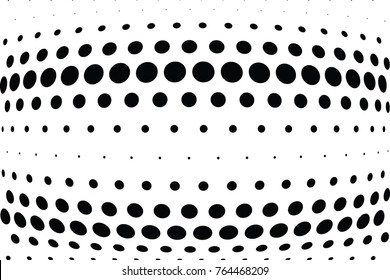 Abstract halftone wave dotted background. Futuristic twisted grunge pattern, dot, circles.  Vector modern optical pop art texture for posters, business cards, cover, labels mock-up, stickers layout