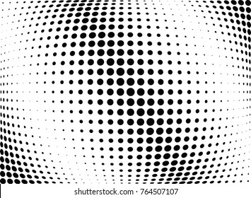 Abstract halftone wave dotted background. Futuristic twisted grunge pattern, dot, circles.  Vector modern optical pop art texture for posters, business cards, cover, labels mock-up, stickers layout