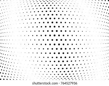 Abstract halftone wave dotted background. Futuristic twisted grunge pattern, dot, circles.  Vector modern optical pop art texture for posters, business cards, cover, labels mock-up, stickers layout