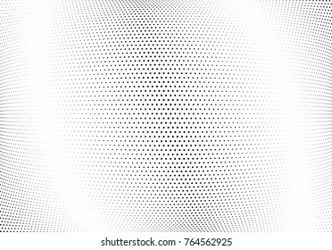 Abstract halftone wave dotted background. Futuristic twisted grunge pattern, dot, circles.  Vector modern optical pop art texture for posters, business cards, cover, labels mock-up, stickers layout