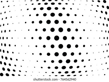 Abstract halftone wave dotted background. Futuristic twisted grunge pattern, dot, circles.  Vector modern optical pop art texture for posters, business cards, cover, labels mock-up, stickers layout