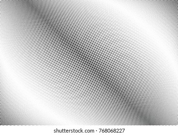 Abstract halftone wave dotted background. Futuristic twisted grunge pattern, dot, circles.  Vector modern optical pop art texture for posters, business cards, cover, labels mock-up, stickers layout