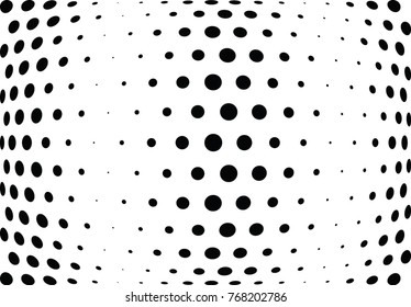 Abstract halftone wave dotted background. Futuristic twisted grunge pattern, dot, circles.  Vector modern optical pop art texture for posters, business cards, cover, labels mock-up, stickers layout