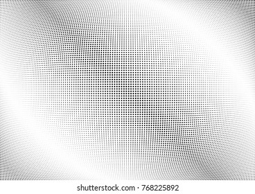 Abstract halftone wave dotted background. Futuristic twisted grunge pattern, dot, circles.  Vector modern optical pop art texture for posters, business cards, cover, labels mock-up, stickers layout