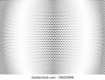 Abstract halftone wave dotted background. Futuristic twisted grunge pattern, dot, circles.  Vector modern optical pop art texture for posters, business cards, cover, labels mock-up, stickers layout