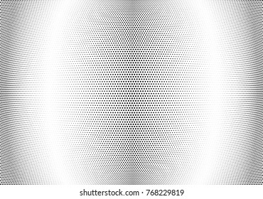 Abstract halftone wave dotted background. Futuristic twisted grunge pattern, dot, circles.  Vector modern optical pop art texture for posters, business cards, cover, labels mock-up, stickers layout