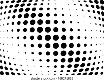 Abstract halftone wave dotted background. Futuristic twisted grunge pattern, dot, circles.  Vector modern optical pop art texture for posters, business cards, cover, labels mock-up, stickers layout