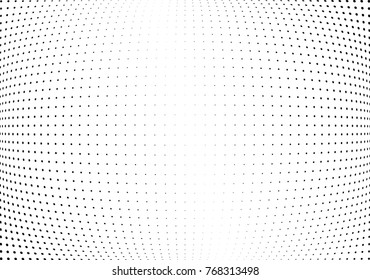 Abstract halftone wave dotted background. Futuristic twisted grunge pattern, dot, circles.  Vector modern optical pop art texture for posters, business cards, cover, labels mock-up, stickers layout