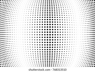 Abstract halftone wave dotted background. Futuristic twisted grunge pattern, dot, circles.  Vector modern optical pop art texture for posters, business cards, cover, labels mock-up, stickers layout
