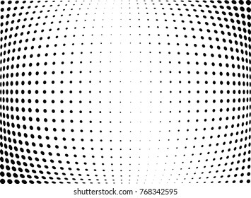 Abstract halftone wave dotted background. Futuristic twisted grunge pattern, dot, circles.  Vector modern optical pop art texture for posters, business cards, cover, labels mock-up, stickers layout