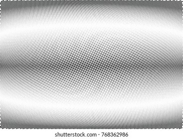 Abstract halftone wave dotted background. Futuristic twisted grunge pattern, dot, circles.  Vector modern optical pop art texture for posters, business cards, cover, labels mock-up, stickers layout