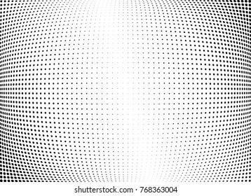 Abstract halftone wave dotted background. Futuristic twisted grunge pattern, dot, circles.  Vector modern optical pop art texture for posters, business cards, cover, labels mock-up, stickers layout