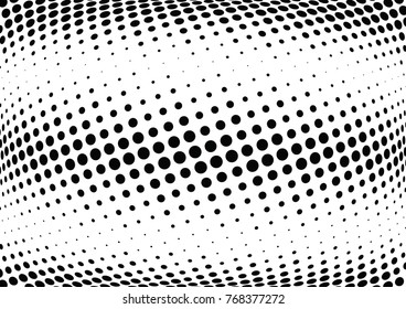 Abstract halftone wave dotted background. Futuristic twisted grunge pattern, dot, circles.  Vector modern optical pop art texture for posters, business cards, cover, labels mock-up, stickers layout